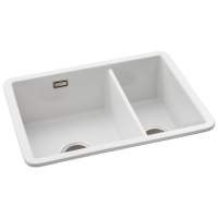 Abode Provincial Large 2 Bowl Undermount Kitchen Sink - White