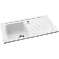 Abode Acton 1.5 Bowl & Drainer Ceramic Inset Kitchen Sink - White