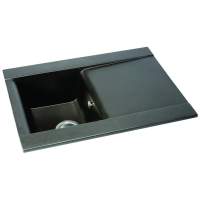 Abode Dune 1 Bowl & Drainer Granite Inset Sink - Black