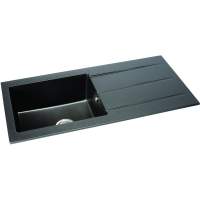 Abode Matrix Square GR15 2 Bowl Granite Undermount Sink - Grey Metallic