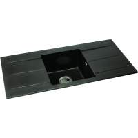 Abode Xcite 1.5 Bowl Inset Black Metallic Kitchen Sink & Atlas Tap Pack