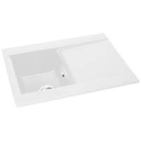 Abode Dune 1 Bowl & Drainer Granite Inset Sink - Grey Metallic