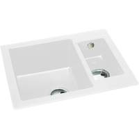 Abode Denton Compact 1 Bowl Undermount Granite Kitchen Sink - Grey Metallic