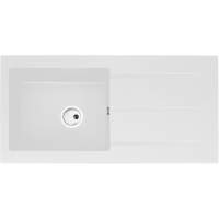 Abode Zero 1 Bowl & Drainer Granite Inset Kitchen Sink - White