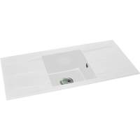 Abode Zero 1.5 Bowl & Drainer Granite Inset Kitchen Sink - White