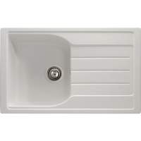Abode Oriel 1 Bowl & Drainer Granite Inset Kitchen Sink - White