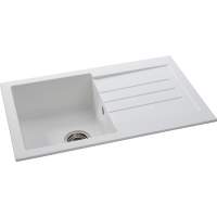 Abode Xcite 1.5 Bowl & Drainer Granite Inset Kitchen Sink - Frost White