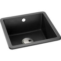 Abode Matrix Square GR15 1.5 Bowl Granite Inset / Undermount Kitchen Sink - Black Metallic