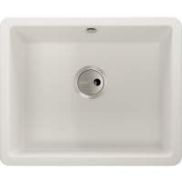 Abode Matrix Square GR15 Large 1 Bowl Granite Inset / Undermount Kitchen Sink - White