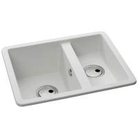 Abode Matrix Square GR15 1.5 Bowl Granite Inset / Undermount Kitchen Sink - Grey Metallic