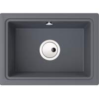 Abode Denton Compact 1 Bowl Undermount Granite Kitchen Sink - Grey Metallic