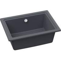 Abode Zero 1.5 Bowl Granite Inset Kitchen Sink - Black Metallic