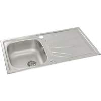 Abode Trydent 1.5 Bowl & Drainer Inset Kitchen Sink - Stainless Steel