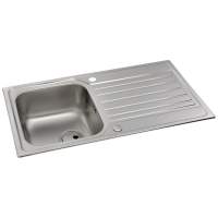 Abode Mikro 1.5 Bowl & Drainer Inset Kitchen Sink - Stainless Steel