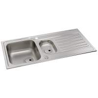 Abode Connekt 1 Bowl & Drainer Inset Kitchen Sink - Stainless Steel