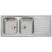 Abode Connekt 2 Bowl & Drainer Inset Kitchen Sink - Stainless Steel