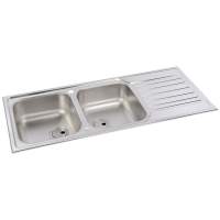 Abode Ixis 1.5 Bowl & Drainer Inset Kitchen Sink - Stainless Steel
