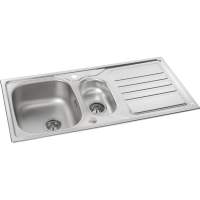 Prima Deep 1 Bowl & Drainer Inset Kitchen Sink - Polished Steel