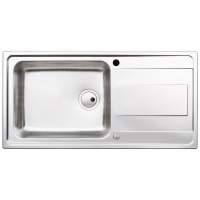 Abode Ixis 1 Bowl & Drainer Inset Kitchen Sink - Stainless Steel