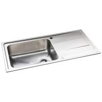 Abode Ixis Compact 1 Bowl & Drainer Inset Kitchen Sink - Stainless Steel