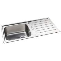 Abode Ixis 1 Bowl & Drainer Inset Kitchen Sink - Stainless Steel