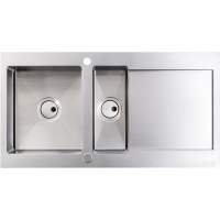 Abode Verve 1.5 Bowl & Drainer Inset Kitchen Sink - Stainless Steel