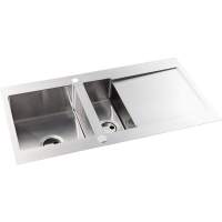 Abode Trydent 1 Bowl & Drainer Inset Kitchen Sink - Stainless Steel