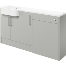 Abacot Light Grey Gloss Vanity, WC Unit and 1 Door Base Unit Furniture Set