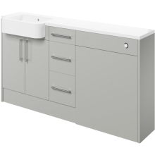Abacot Light Grey Gloss Vanity, WC Unit and 3 Drawer Base Unit Furniture Set
