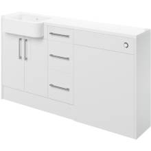 Abacot White Gloss Vanity, WC Unit and 3 Drawer Base Unit Furniture Set