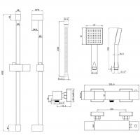 Black Bar Valve Shower Slide Rail Kit