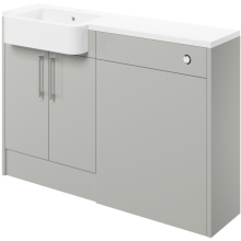 Abacot Light Grey Gloss Vanity and WC Unit Furniture Set