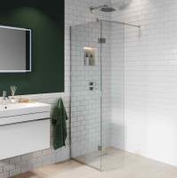 Vantage 2000, 1400mm Matt Black Framed Walk In Shower Screen - Eastbrook