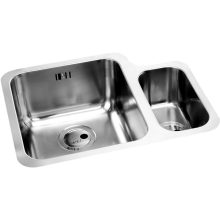 Abode Matrix Square GR15 Large 1 Bowl Granite Inset / Undermount Kitchen Sink - Grey Metallic