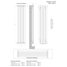 Eastbrook Addington 1800 x 588 Matt Anthracite Type10 Radiator