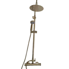 Trisen Harik 2 Dual Head Thermostatic Shower Brushed Brass - CLEARANCE