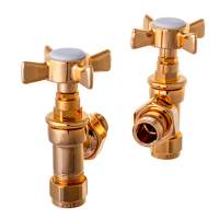 DQ Adoni Manual Angled in Gold Radiator Valves