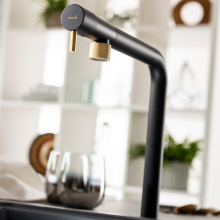 Abode Agilis Single Lever Matt Black Kitchen Mixer Tap