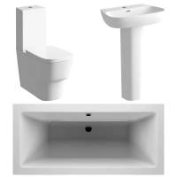 Allier Bathroom Suite, Basin, Toilet & Double Ended Bath 1700mm