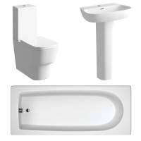 Allier Bathroom Suite, Basin, Close Coupled WC & Bath 1700mm