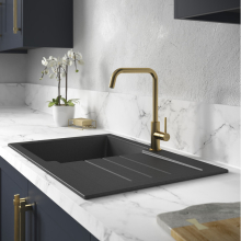 Abode Agilis Single Lever Brushed Brass Kitchen Mixer Tap