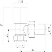 DQ Essential Manual Angled Brushed Nickel Radiator Valves