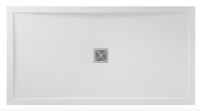 Aqualavo 1600 x 900mm White Slate Effect Rectangular Shower Tray
