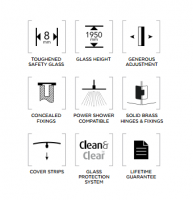 Dawn Athena 1200mm Brushed Brass Hinged Shower Door and Inline Recess with Side Panel
