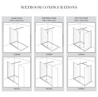 Abacus E Series Curved Wetroom Glass Screen - 1050mm