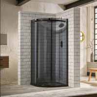 Aquaglass+ Sphere 1000x1000mm One Door Black Glass Quadrant Shower Enclosure