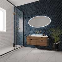 HIB Solstice 80 Brushed Brass LED Bathroom Mirror 800mm with Strap
