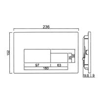 Square Gunmetal Dual Flush Button - Scudo