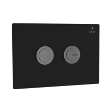 Artize Cilica Pneumatic Black Glass Dual Flush Button In Black Chrome