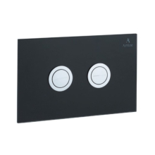 Artize Cilica Pneumatic Black Glass Dual Flush Button In Chrome 
